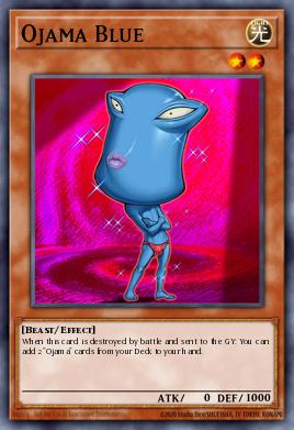 A single card from the set named: Ojama Blue