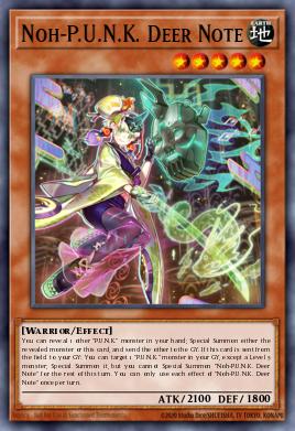 A single card from the set named: Noh-P.U.N.K. Deer Note