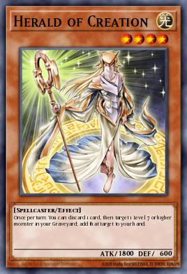 A single card from the set named: Herald of Creation