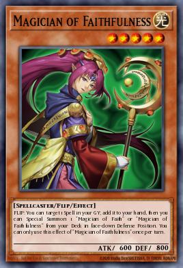 A single card from the set named: Magician of Faithfulness