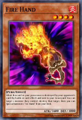 A single card from the set named: Fire Hand