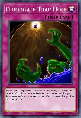 A single card from the set named: Floodgate Trap Hole