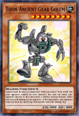 A single card from the set named: Toon Ancient Gear Golem