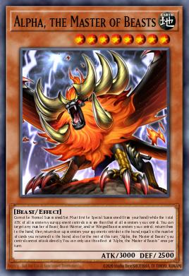 A single card from the set named: Alpha, the Master of Beasts