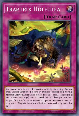 A single card from the set named: Traptrix Holeutea