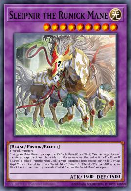A single card from the set named: Sleipnir the Runick Mane