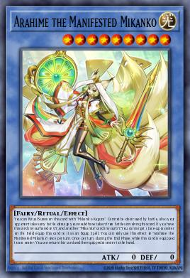 A single card from the set named: Arahime the Manifested Mikanko