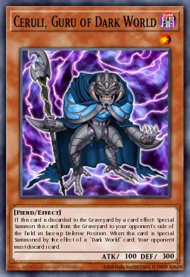 A single card from the set named: Ceruli, Guru of Dark World