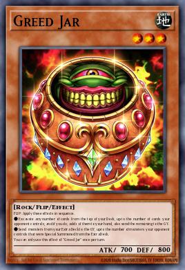 A single card from the set named: Greed Jar