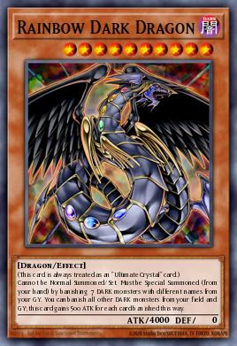 A single card from the set named: Rainbow Dark Dragon