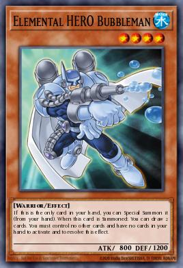A single card from the set named: Elemental HERO Bubbleman