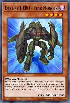 A single card from the set named: Destiny HERO - Fear Monger