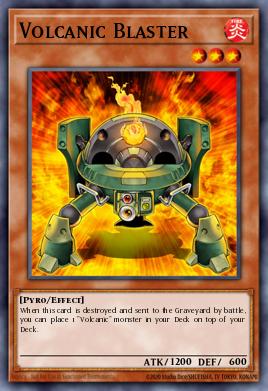 A single card from the set named: Volcanic Blaster