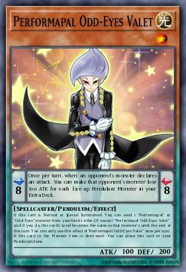 A single card from the set named: Performapal Odd-Eyes Valet