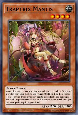 A single card from the set named: Traptrix Mantis