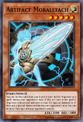 A single card from the set named: Artifact Moralltach
