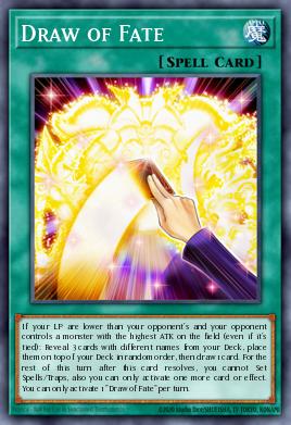 A single card from the set named: Draw of Fate