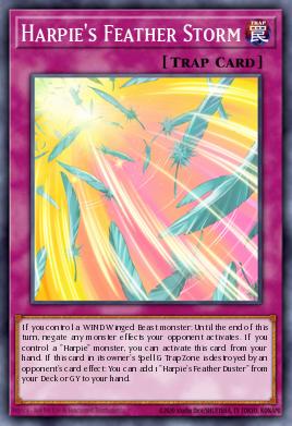 A single card from the set named: Harpie's Feather Storm