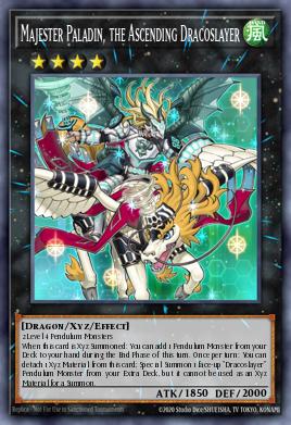 A single card from the set named: Majester Paladin, the Ascending Dracoslayer