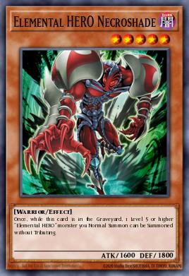 A single card from the set named: Elemental HERO Necroshade