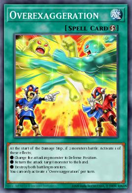 A single card from the set named: Overexaggeration
