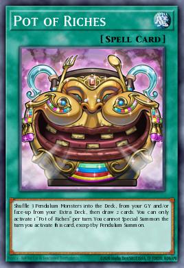 A single card from the set named: Pot of Riches