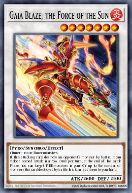 A single card from the set named: Gaia Blaze, the Force of the Sun