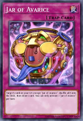 A single card from the set named: Jar of Avarice
