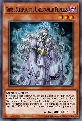 A single card from the set named: Ghost Sleeper, the Underworld Princess