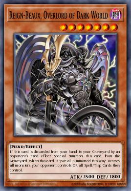 A single card from the set named: Reign-Beaux, Overlord of Dark World